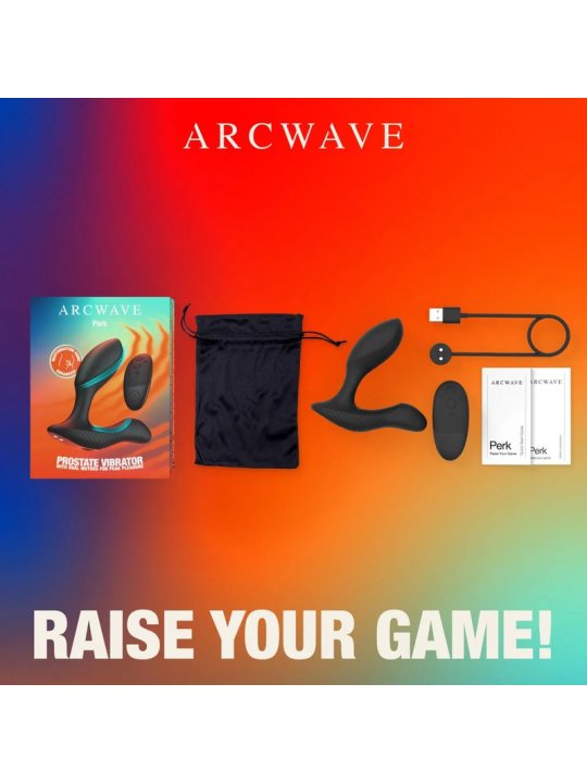 ARCWAVE PERK MASAJEADOR PROSTATICO VIBRADOR CON DOBLE MOTOR Y CONTROL REMOTO NEGRO