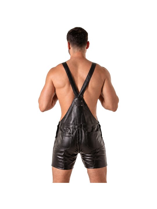 LOCKER GEAR PUNCH HOLE LEATHERETTE PETO CORTO NEGRO S