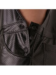 LOCKER GEAR PUNCH HOLE LEATHERETTE PETO CORTO NEGRO S