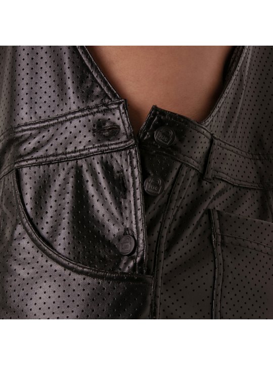 LOCKER GEAR PUNCH HOLE LEATHERETTE PETO CORTO NEGRO S