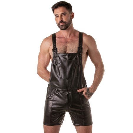 LOCKER GEAR PUNCH HOLE LEATHERETTE PETO CORTO NEGRO XL