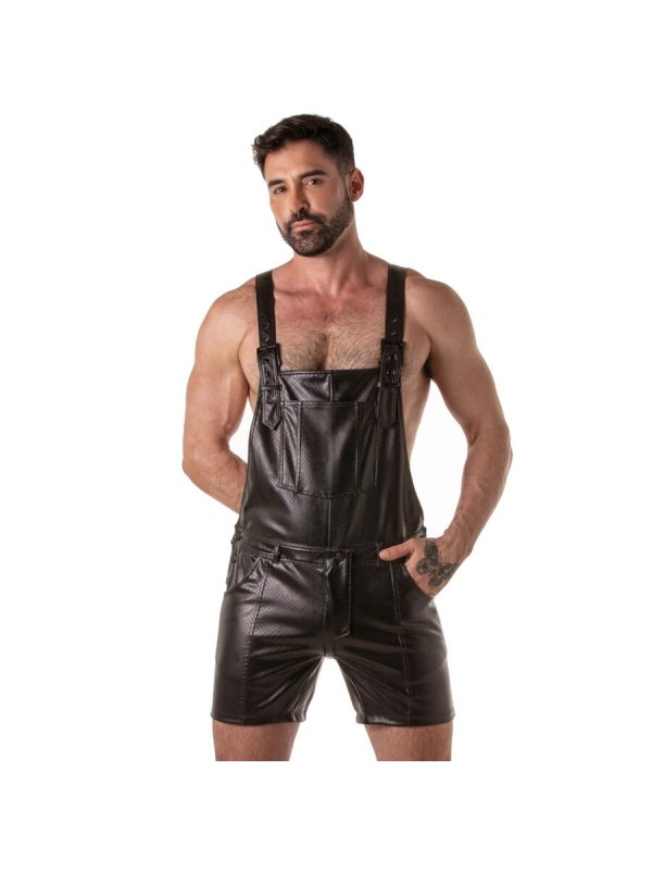 LOCKER GEAR PUNCH HOLE LEATHERETTE PETO CORTO NEGRO XL