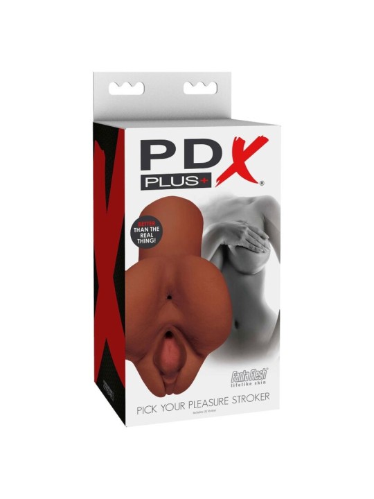 PDX PLUS PICK YOUR PLEASURE MASTURBADOR DOBLE MARRON
