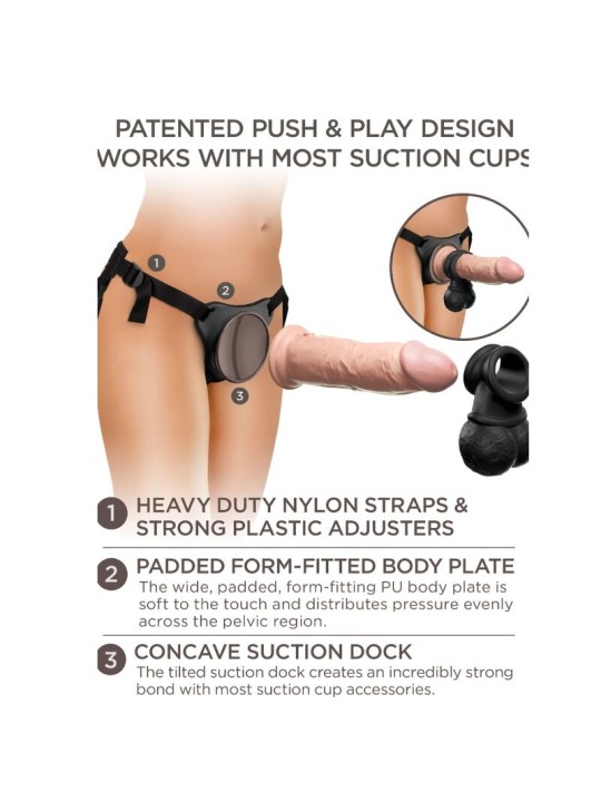 KING COCK ELITE KIT ARNES AJUSTABLE DELUXE ANILLO CON TESTICULOS DILDO 203 CM