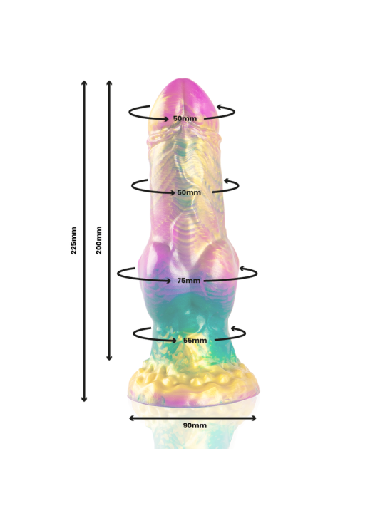 EPIC IRIS DILDO CON TESTICULOS ARCOIRIS DE PLACER