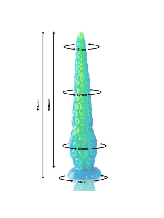 EPIC SCYLLA DILDO TENTACULO FINO FLUORESCENTE TAMANO GRANDE