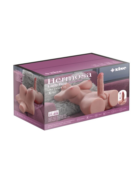 XISE HERMOSA LADY BOY TORSO FEMENINO CON DILDO CON VIBRACION Y THRUSTING 49 CM