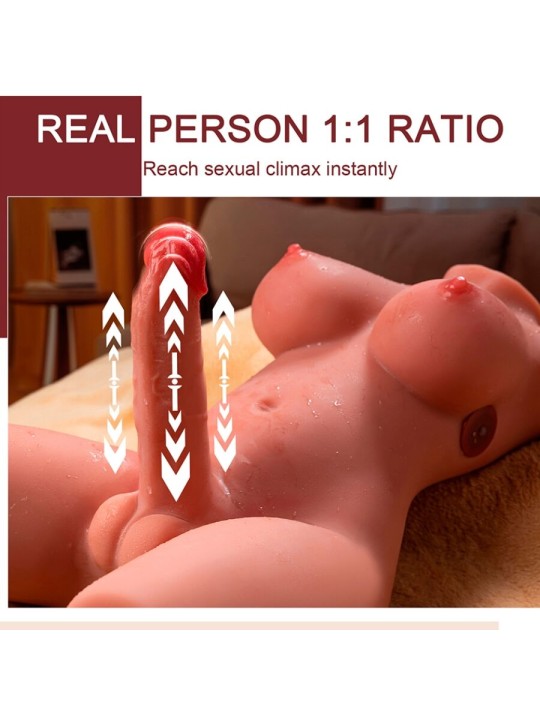 XISE MIAH LADY BOY TORSO FEMENINO CON DILDO CON VIBRACION Y THRUSTING 55 CM