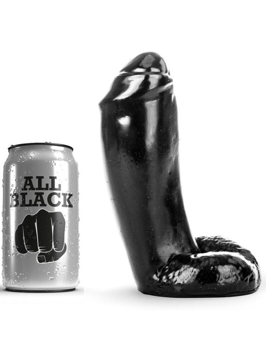 ALL BLACK DILDO REALISTICO 18 CM