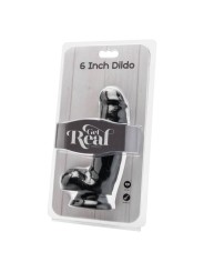 GET REAL DILDO 12 CM CON TESTICULOS NEGRO
