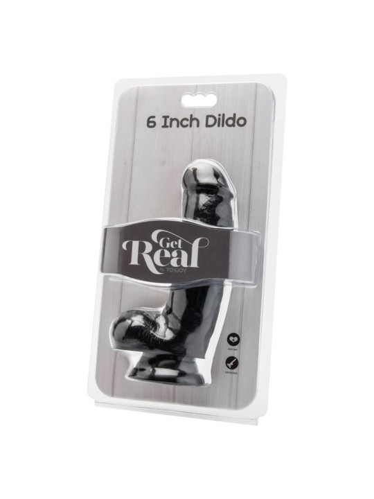 GET REAL DILDO 12 CM CON TESTICULOS NEGRO