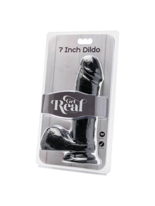 GET REAL DILDO 18 CM CON TESTICULOS NEGRO