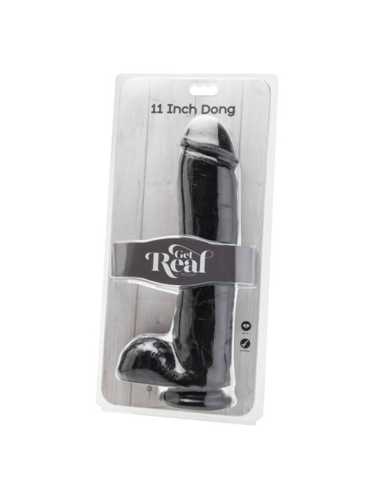 GET REAL DILDO 28 CM CON TESTICULOS NEGRO