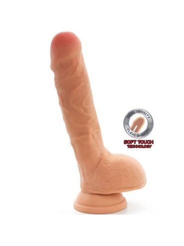 GET REAL DUAL DENSITY DILDO 18 CM CON TESTICULOS NATURAL