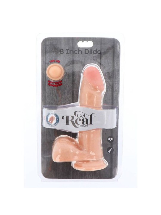 GET REAL DUAL DENSITY DILDO 18 CM CON TESTICULOS NATURAL