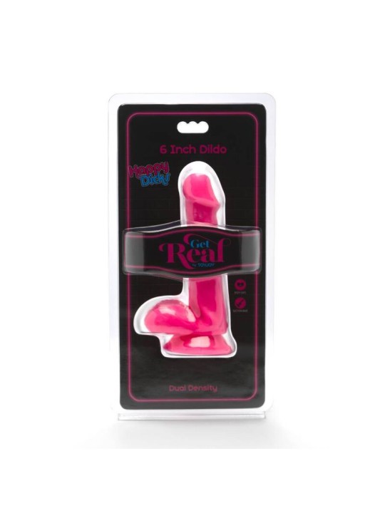 GET REAL HAPPY DICKS DILDO 12 CM CON TESTICULOS ROSA