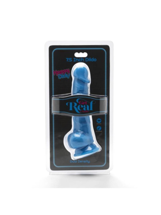 GET REAL HAPPY DICKS 19 CM CON TESTICULOS AZUL