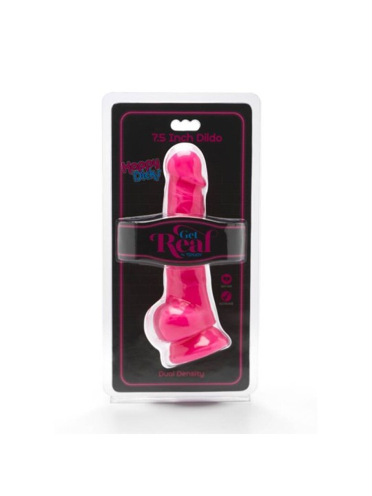 GET REAL HAPPY DICKS 19 CM CON TESTICULOS ROSA