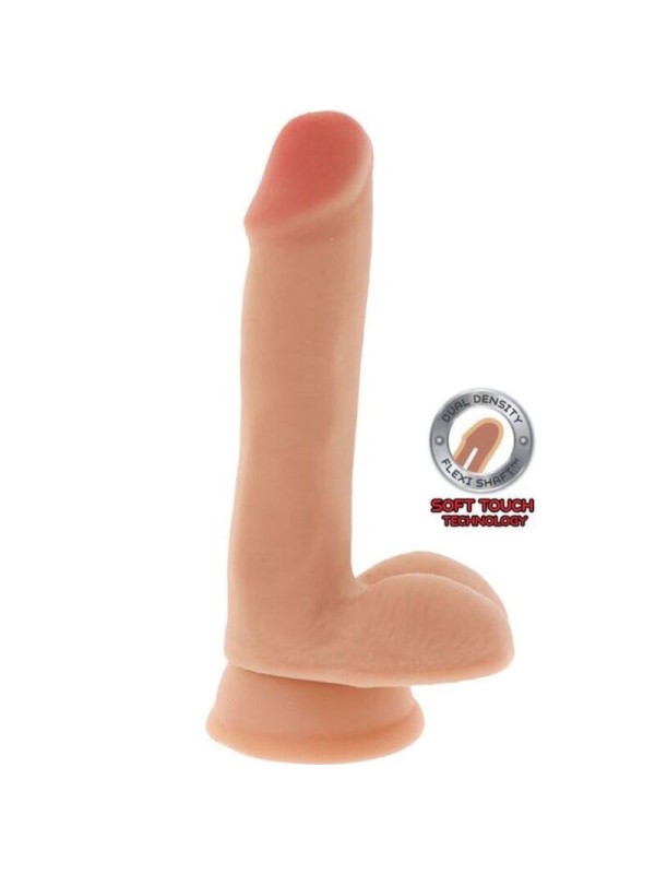 GET REAL DUAL DENSITY DILDO 17 CM CON TESTICULOS NATURAL