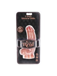 GET REAL DILDO SILICONA 18 CM CON TESTICULOS NATURAL