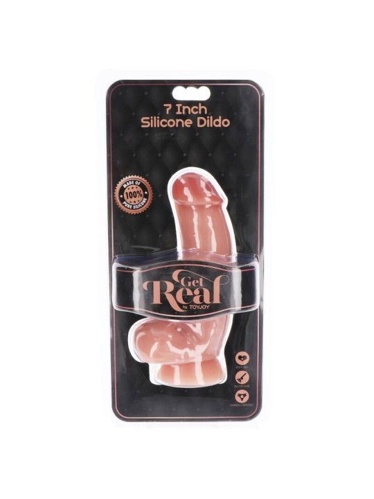 GET REAL DILDO SILICONA 18 CM CON TESTICULOS NATURAL