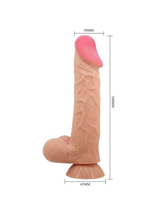 PRETTY LOVE SLIDING SKIN SERIES DILDO REALISTICO CON VENTOSA PIEL DESLIZANTE CONTROL REMOTO NATURAL 24 CM