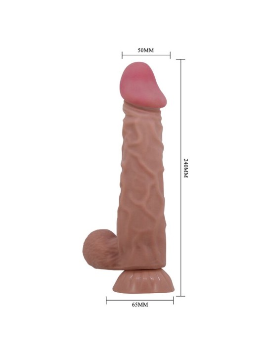 PRETTY LOVE SLIDING SKIN SERIES DILDO REALISTICO CON VENTOSA PIEL DESLIZANTE MORENO 24 CM