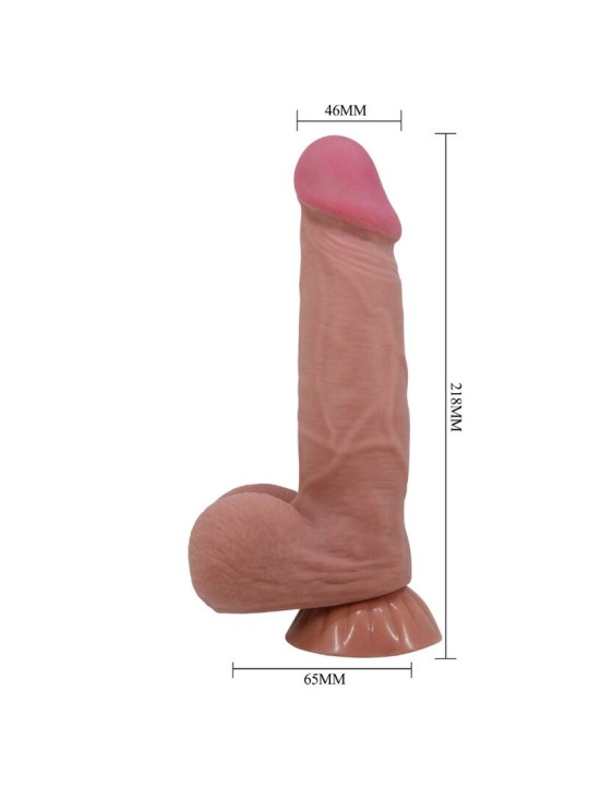 PRETTY LOVE SLIDING SKIN SERIES DILDO REALISTICO CON VENTOSA PIEL DESLIZANTE MORENO 218 CM