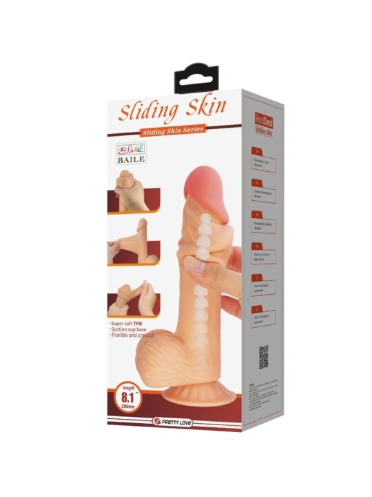 PRETTY LOVE SLIDING SKIN SERIES DILDO REALISTICO CON VENTOSA PIEL DESLIZANTE 206 CM