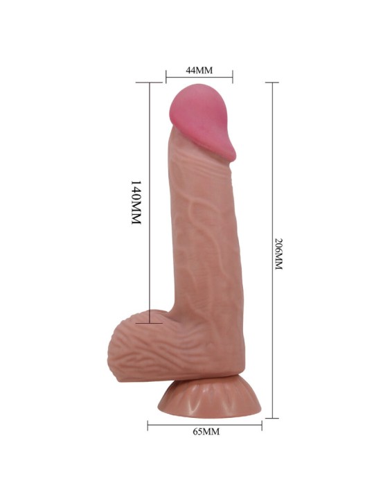 PRETTY LOVE SLIDING SKIN SERIES DILDO REALISTICO CON VENTOSA PIEL DESLIZANTE MORENO 206 CM