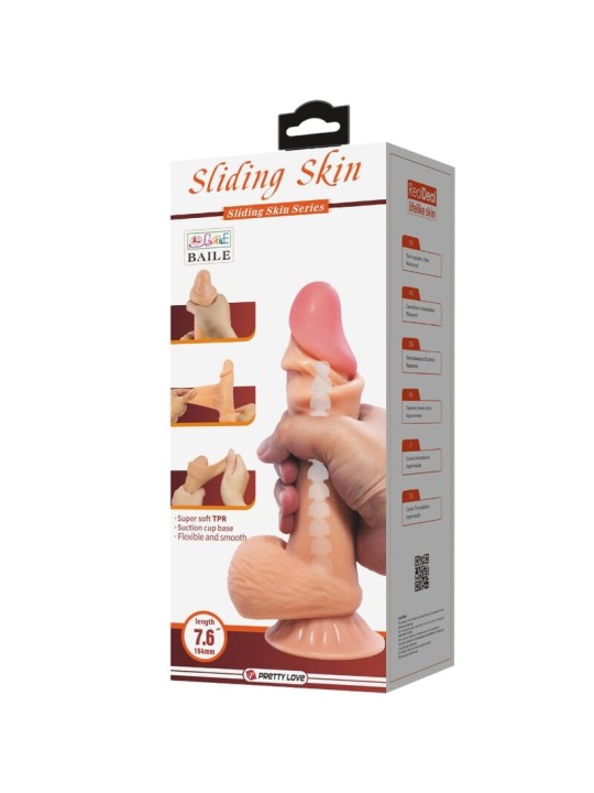 PRETTY LOVE SLIDING SKIN SERIES DILDO REALISTICO CON VENTOSA PIEL DESLIZANTE 194 CM