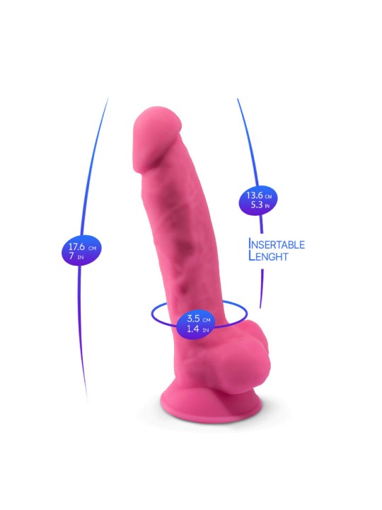 SILEXD MODELO 1 PENE REALISTICO SILICONA PREMIUM SILEXPAN ROSA FLUORESCENTE 175 CM