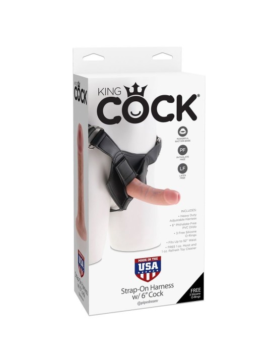 KING COCK HARNESS CON PENE REALISTICO 1520 CM