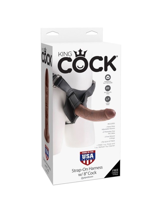 KING COCK HARNESS CON PENE REALISTICO MARRON 203 CM