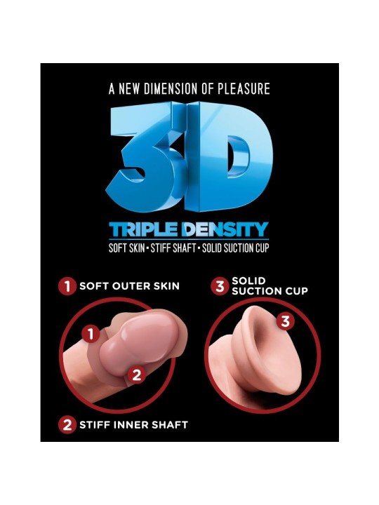 KING COCK DILDO TRIPLE DENSIDAD 19 CM