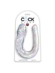 KING COCK DOUBLE TROUBLE DILDO DOBLE 44 CM TRANSPARENTE