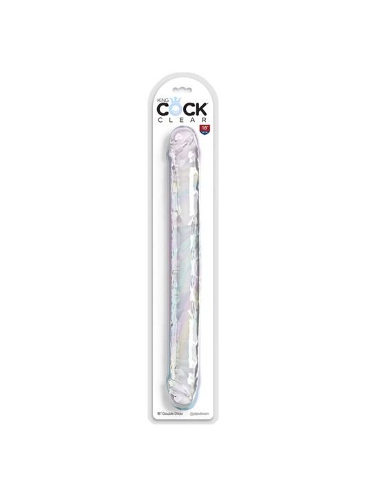 KING COCK DOUBLE TROUBLE DILDO DOBLE 46 CM TRANSPARENTE