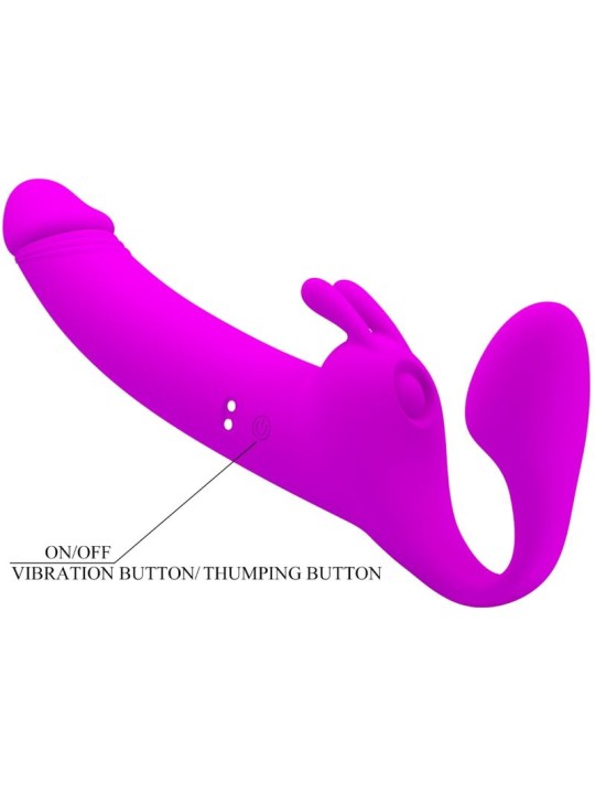 PRETTY LOVE ZANINI DILDO STRAP ON SIN ARNES 10 VIBRACIONES MORADO