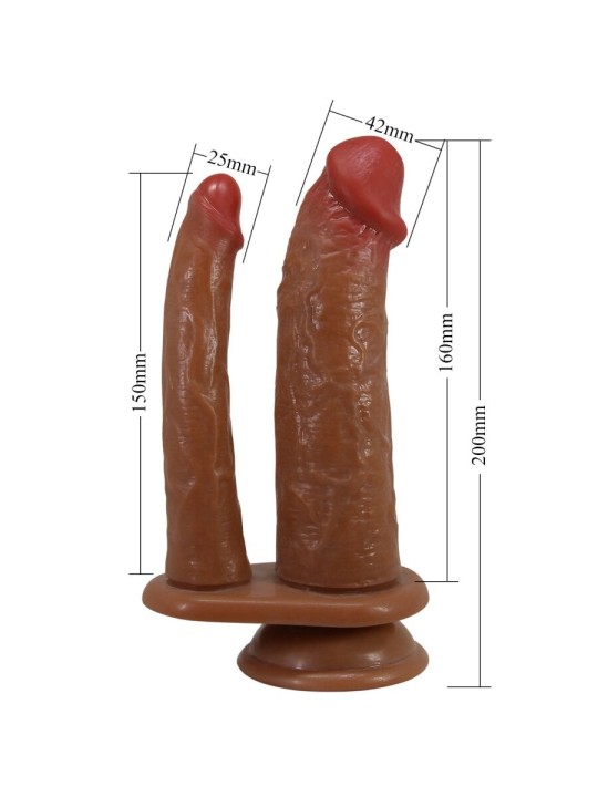 PRETTY LOVE GORAN DOBLE DILDO REALISTICO NATURAL MULATO