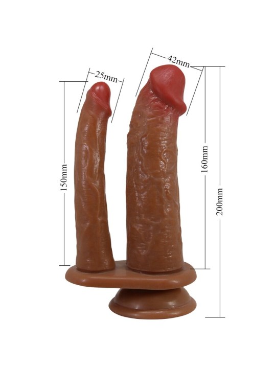 PRETTY LOVE HULBERT DOBLE DILDO REALISTICO CON VIBRACION MULATO