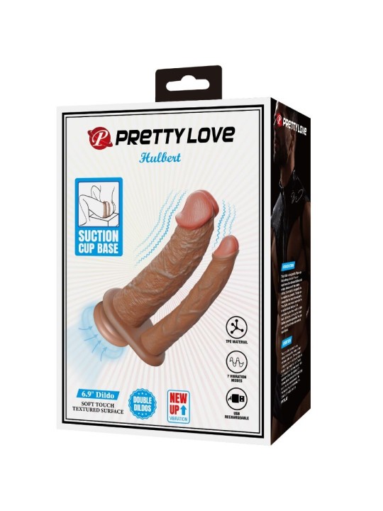 PRETTY LOVE HULBERT DOBLE DILDO REALISTICO CON VIBRACION MULATO