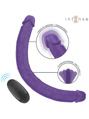 INTENSE GUNTER DILDO DOBLE VIBRADOR 40 CM MORADO CONTROL REMOTO