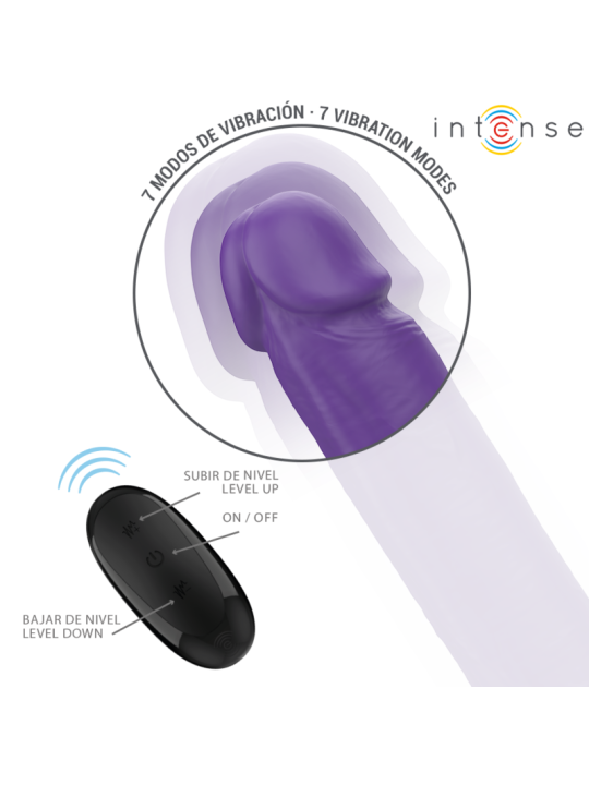 INTENSE GUNTER DILDO DOBLE VIBRADOR 40 CM MORADO CONTROL REMOTO