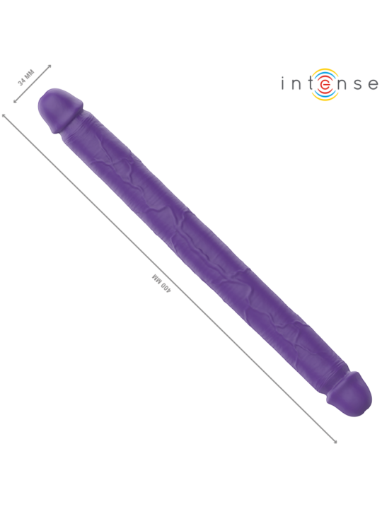 INTENSE GUNTER DILDO DOBLE VIBRADOR 40 CM MORADO CONTROL REMOTO