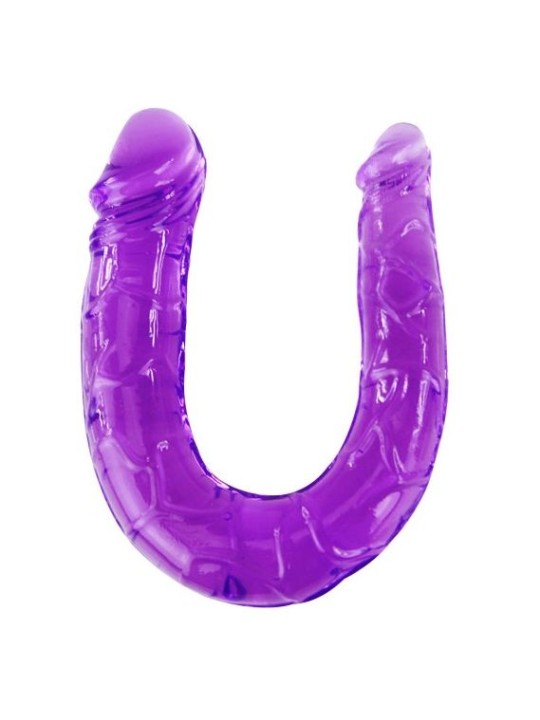BAILE DILDO DOBLE EN GELATINA FLEXIBLE LILA