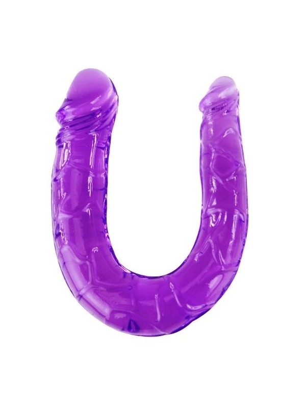 BAILE DILDO DOBLE EN GELATINA FLEXIBLE LILA