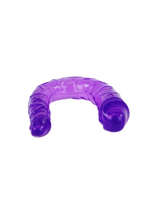 BAILE DILDO DOBLE EN GELATINA FLEXIBLE LILA