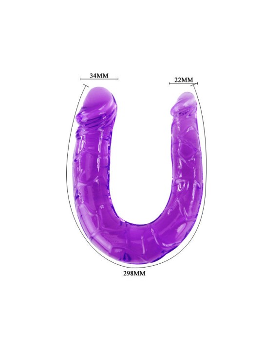 BAILE DILDO DOBLE EN GELATINA FLEXIBLE LILA
