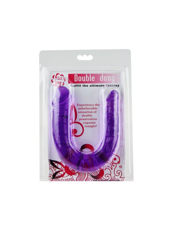 BAILE DILDO DOBLE EN GELATINA FLEXIBLE LILA