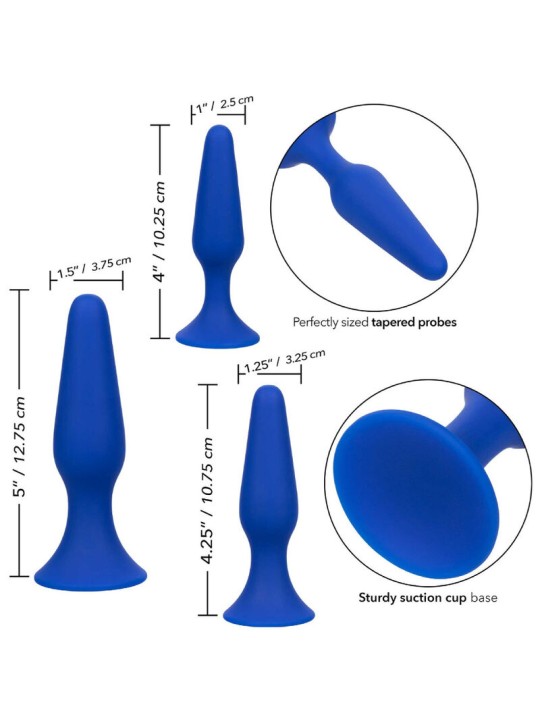 CALEXOTICS ADMIRAL KIT 3 PLUG ANAL AZUL